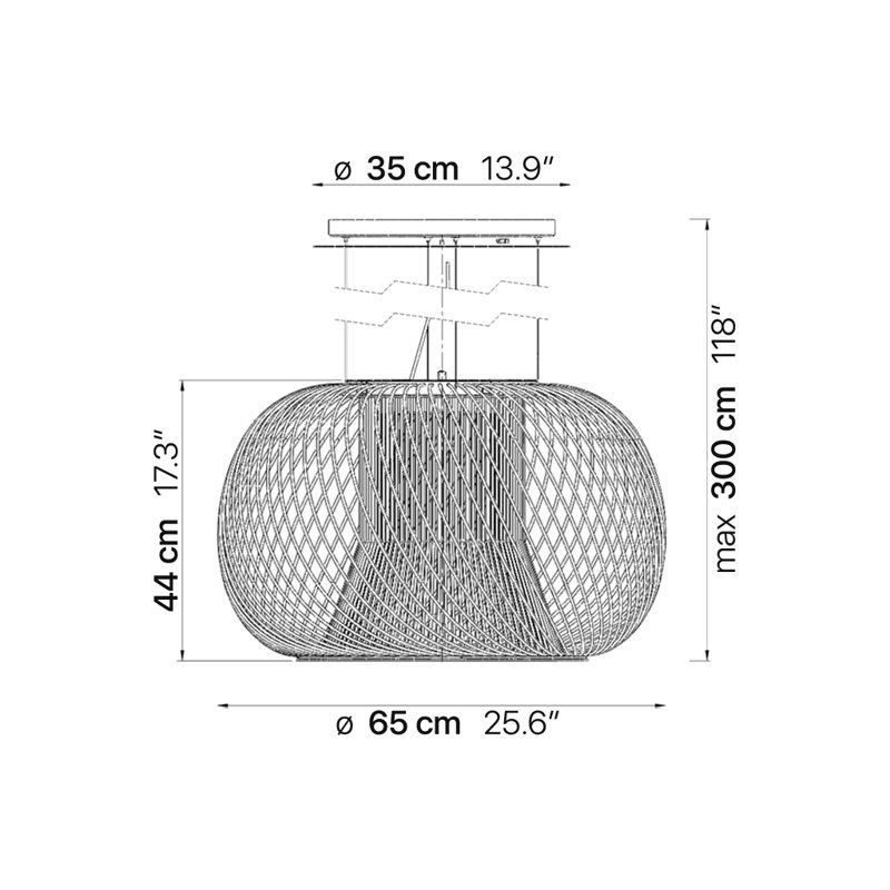 Luminaire suspendu sphère 1 lumière Impossible C 65, Blanc mat