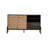 56.30" Mid-Century Modern Sideboard Buffet Cabinet With 2 Doors, 2 Drawers, Solid Wood & MDF 3D Geometric Pattern, Black Metal Legs, Console Storage For Living/Dining Room | Gift Idea