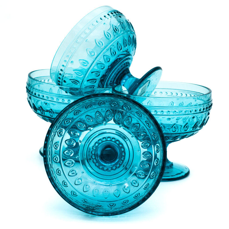 Ensemble de verres à pied Fez, Turquoise
