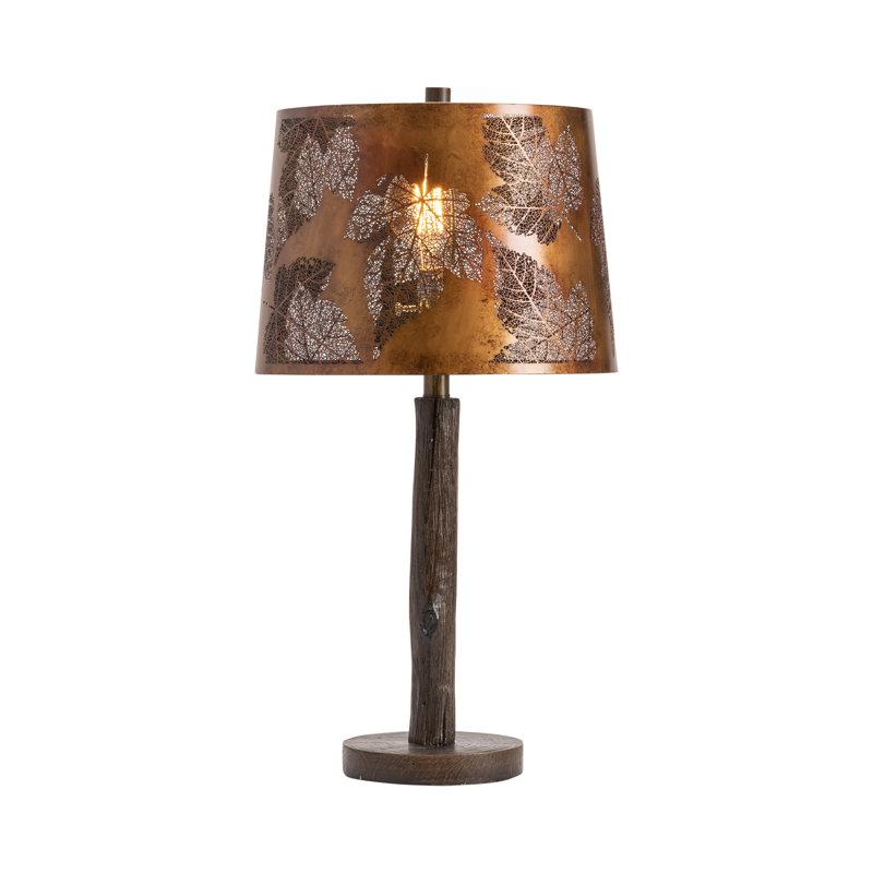 27" Resin Table Lamp With Bronze Shade