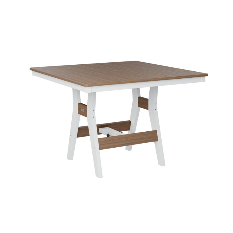 Table de bar carrée en acajou antique avec base blanche 44 "Berlin Gardens Harbor, Acajou antique