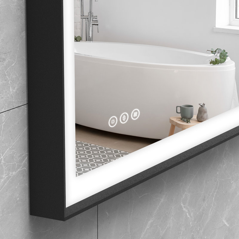 Nafiseh Rectangular LED Anti-Fog Vanity Mirror, 48"H x 36"W
