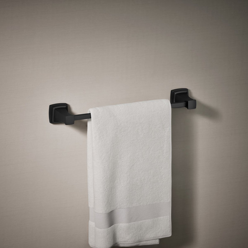 Riff Wall Mounted Towel Bar, Matte Black, 18"W