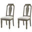 2 pièces chaises d'appoint rustiques - lin beige, touche chêne vieilli