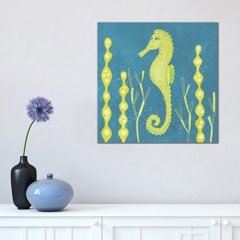 Seahorse 1 Piece Wall Art on Canvas, 45.72 cm H x 45.72 cm W x 1.91 cm D, Wrapped Canvas