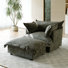 Upholstered Armchair with Footstool