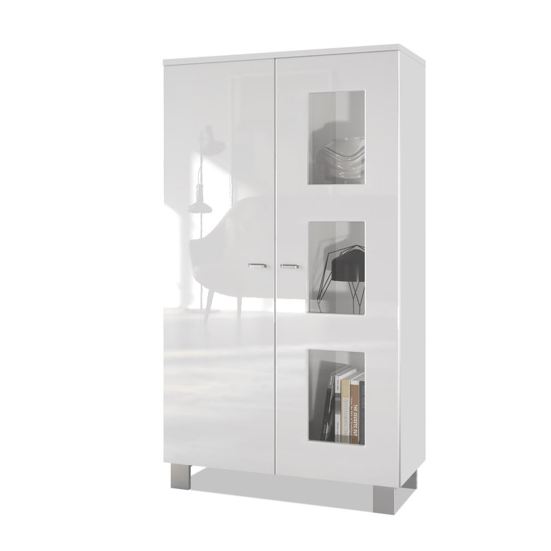 Display Cabinet, Without, White/White