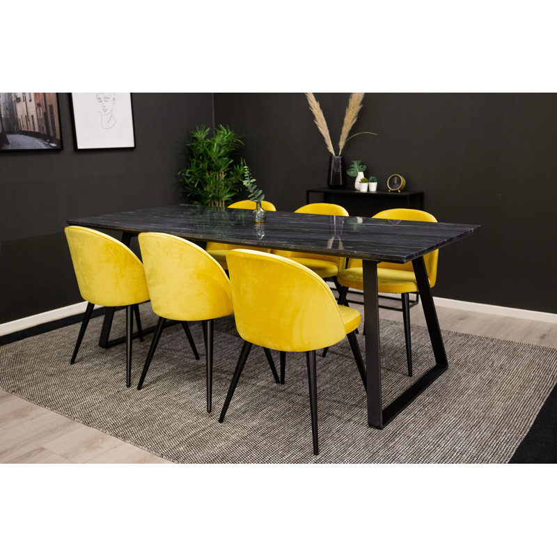 Mabel Dining Set, Black, Black, Gelb