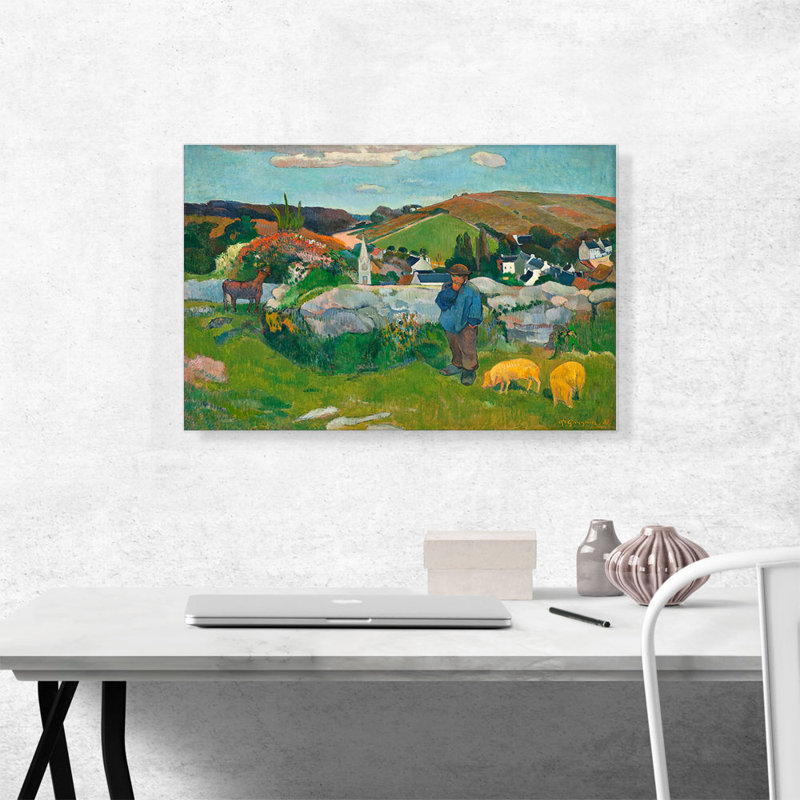 The Swineherd 1888 - Reproduction, H 18 po x l 26 po x P 1,5 po