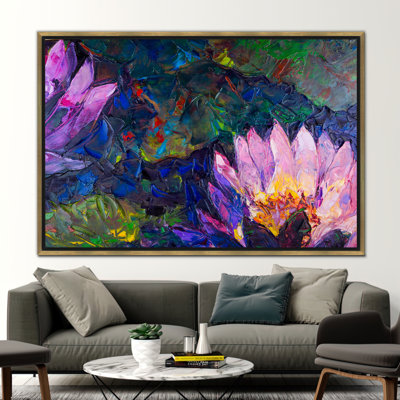 Abstract Lotus Flower Art Canvas: Modern Nature Wall Art for Contemporary Decor