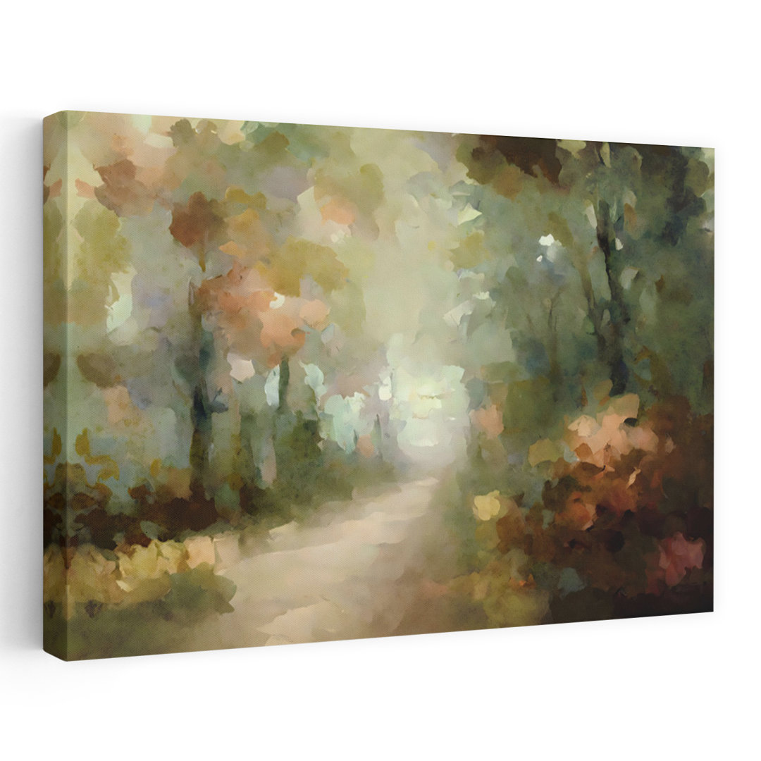 Enchanted Forest Pathway Abstract Abstract Contemporary Wall Art Print