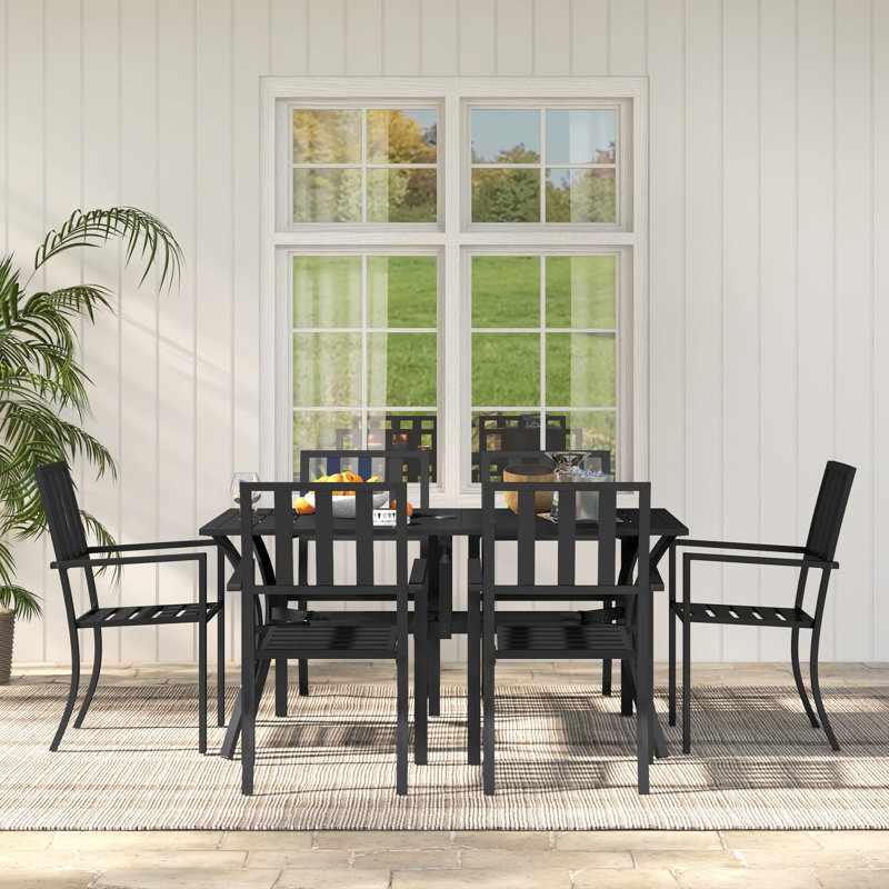 Abriya 6 - Person Patio Dining Set with Rectangular Table