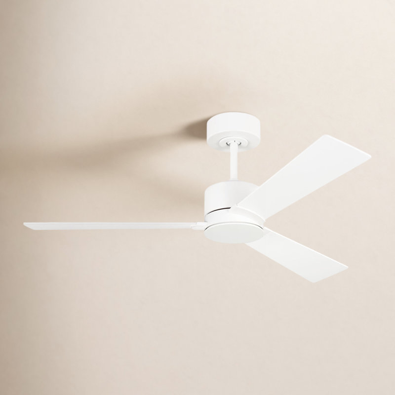 Rozzen Downrod Ceiling Fan, Matte White, 44", Matte White