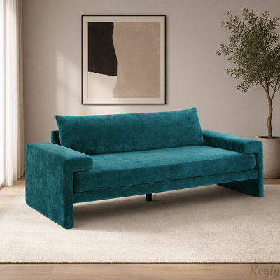 Oversized Chenille Sofa with Wide Armrests