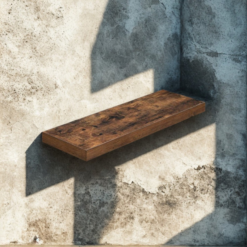 Industrial Wall Mounted Floating Shelf, 3.8 cm H x 60 cm L x 20 cm D