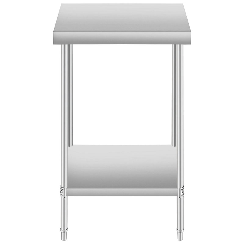 Table de préparation commerciale en acier inoxydable pour la maison et le restaurant de 24 po x 24 po, hauteur de 32 po, idéale pour la préparation à domicile, hauteur, durabilité