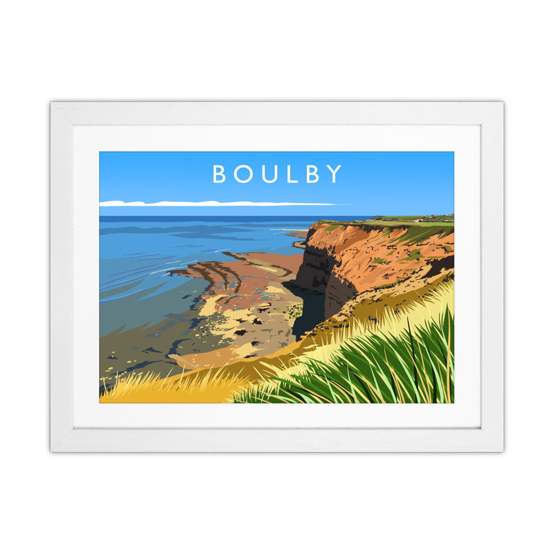 Boulby by Richard O'Neill - Print, White Framed, 24cm H x 34cm W x 3cm D