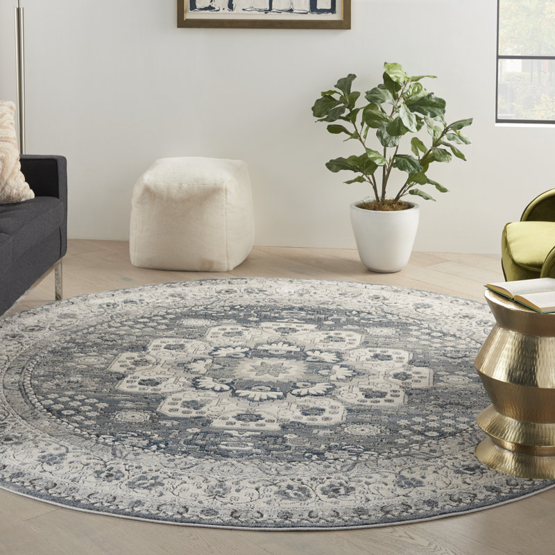 Tapis beige Freeda, Rond 7 pi 10 po