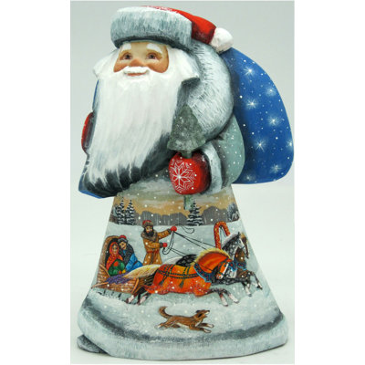 Troika Woodcarved Handpainted Santa Woodcarved
