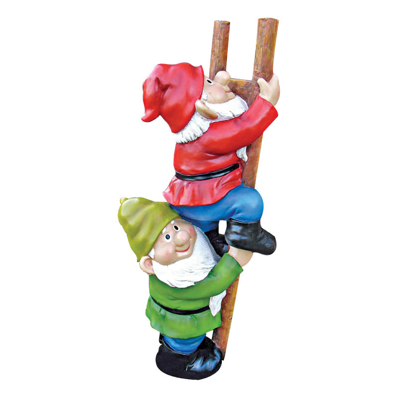 Up the Ladder Climbing Garden Gnome Statue