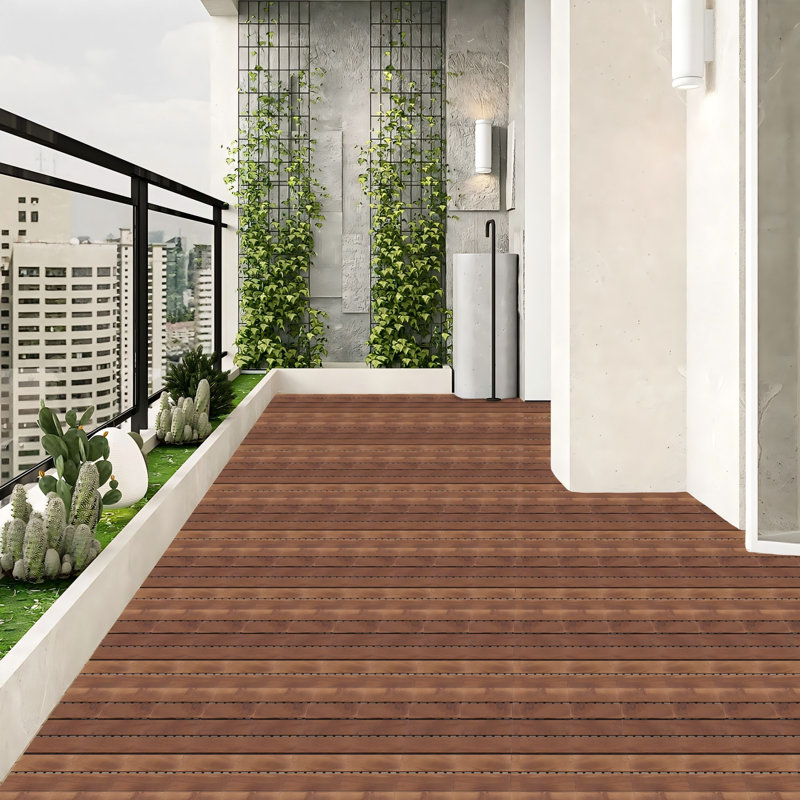Carrelage carré en bois d'acacia emboîtable 12 po x 12 po (paquet de 10)