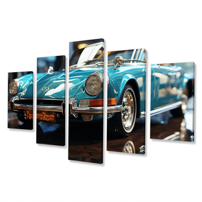 Verre sophistiqué et élégant Supercar II - Transport, art mural, salon - 5 panneaux