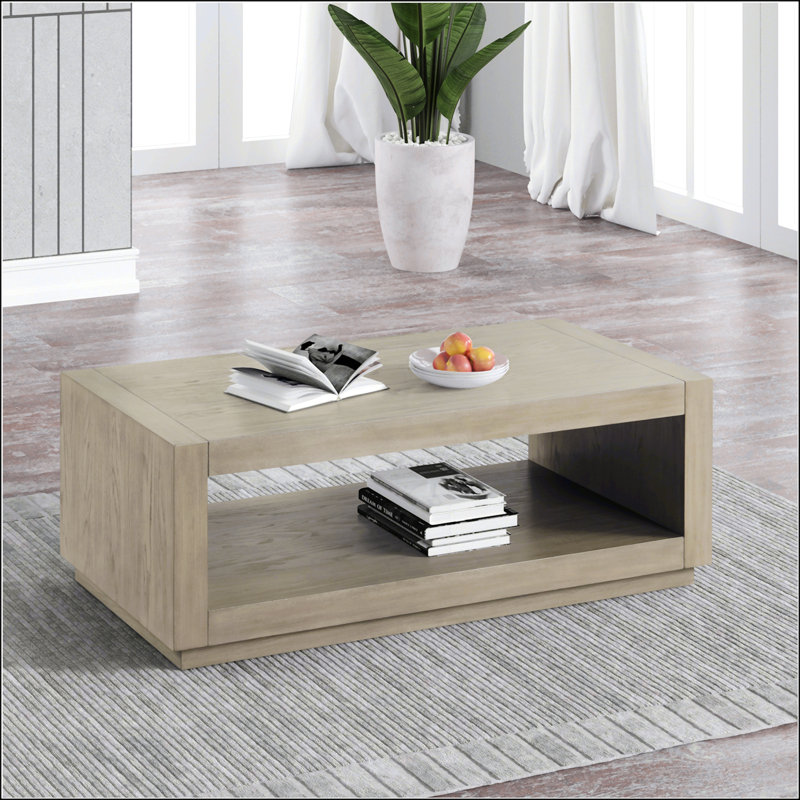 Table basse rectangulaire de style contemporain, Naturel