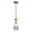 Lustre suspendu avec abat-jour en verre transparent en laiton brossé brillant de 5 po Nora