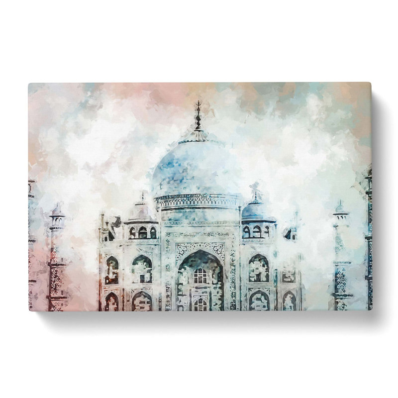 Colourful Taj Mahal In Agra India In Abstract - Wrapped Canvas Painting, 35cm H x 50cm W x 3cm D