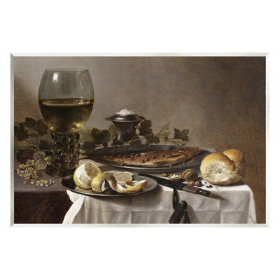 Nature morte avec du vin et du pain de hareng, Peter Claesz par One1000paintings