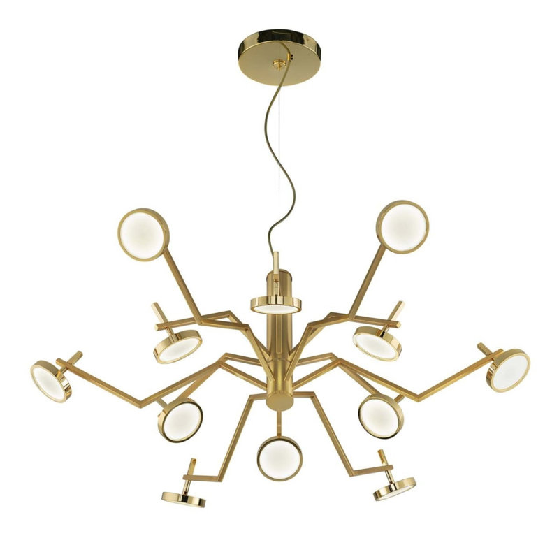 Light Sputnik Vector Modern Linear Chandelier, Black Nickel, 57" Width x 57" Depth x 20" Height