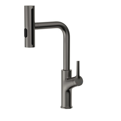 Évier de cuisine en acier inoxydable de 33 pouces à cuve simple noire de calibre 16 avec robinet pivotant à 360 °, distributeur de savon et surface nano - 33 po x 22 po 10 po avec installation de drain encastrable 16 G