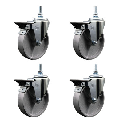 Steel 12MM Threaded Stem Caster with Brake