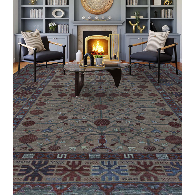 Wool Oriental Area Rug in Blue