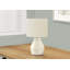 Lighting, H 17 po, lampe de table, céramique crème, abat-jour ivoire / crème, moderne