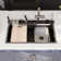 Deervalley 31.5" X 18" Smart Waterfall Kitchen Sink, Drop In Stainless Steel Digital Display Workstation Sink