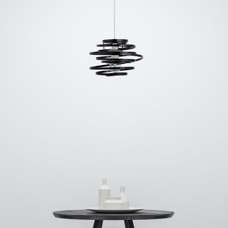 25cm H Metal Novelty Pendant Shade ( Uno ), Black