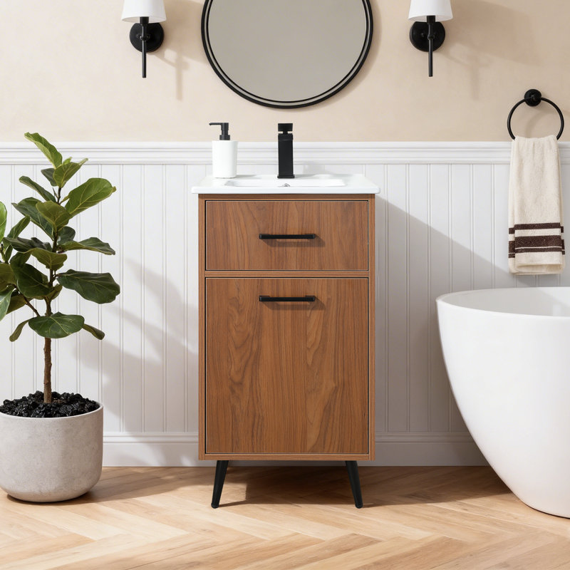 Mini-meuble-lavabo simple 18 po avec lavabo moderne 18 po