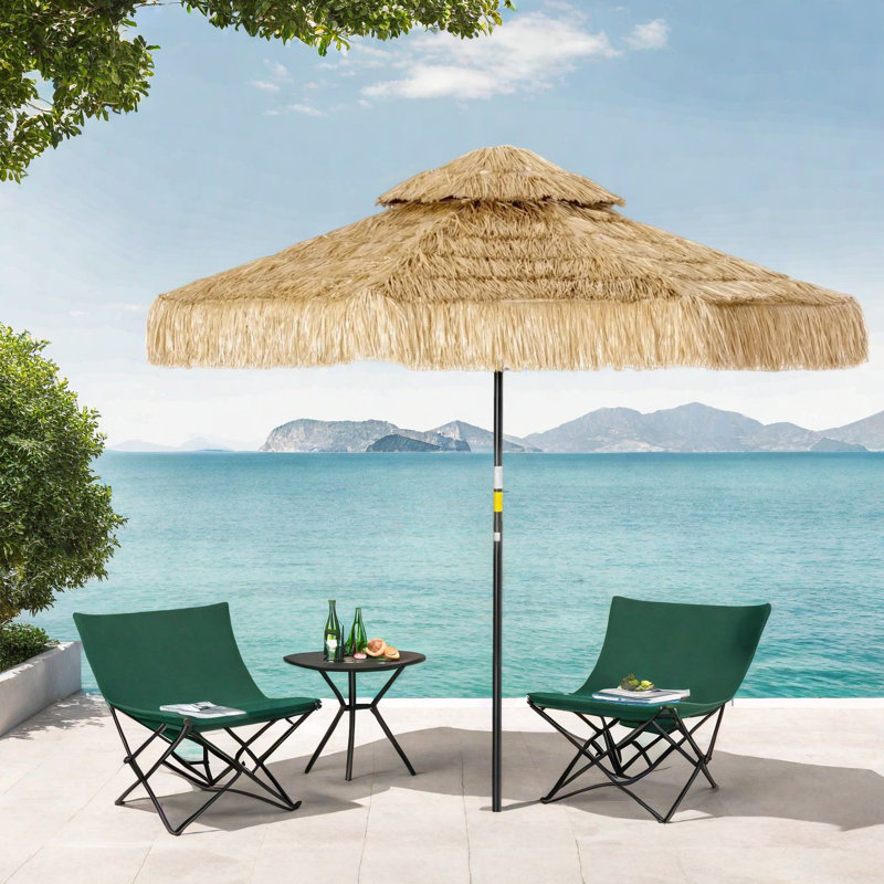 Grands parasols de patio en acier de style tiki hawaïen de 8,5 pi pour terrasse de jardin
