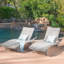 Chaise longue en osier crème