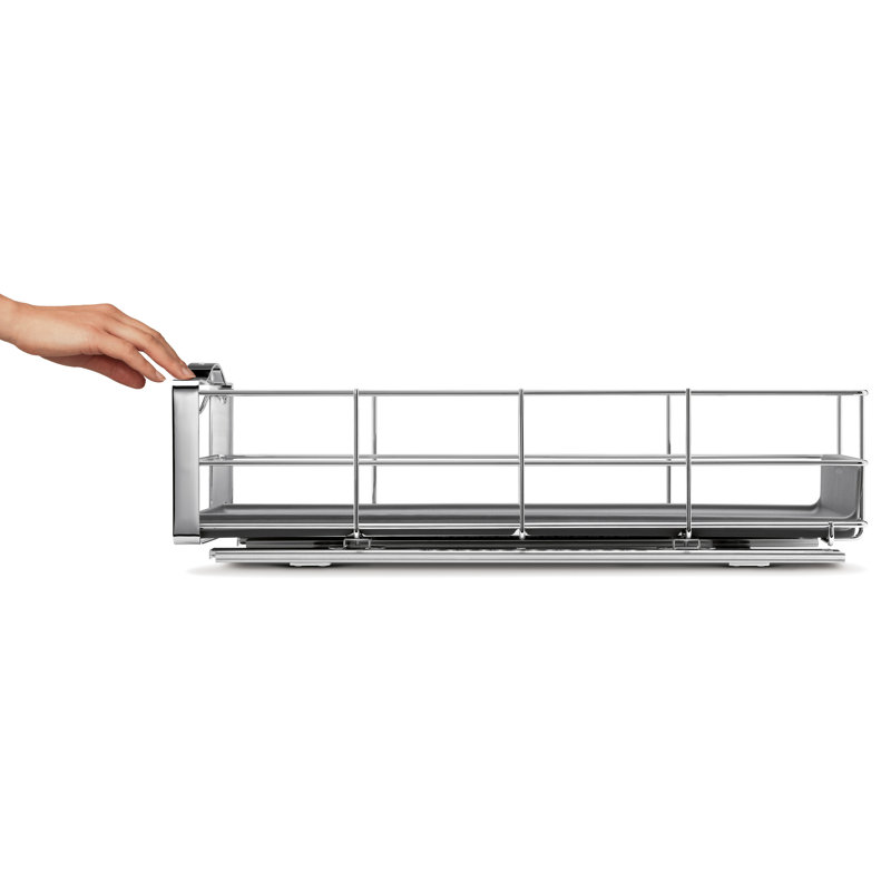 Gray Heavy-Gauge Steel Pull-Out Kitchen Cabinet Organizer