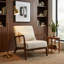 Élégante chaise d'appoint Mid-Century moderne avec structure en bois et coussin de taille confortable - Parfait pour le salon, la chambre à coucher ou le solarium-130803814-130803815