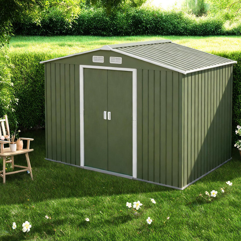 Remises spacieuses en acier, design vert moderne pour l'extérieur