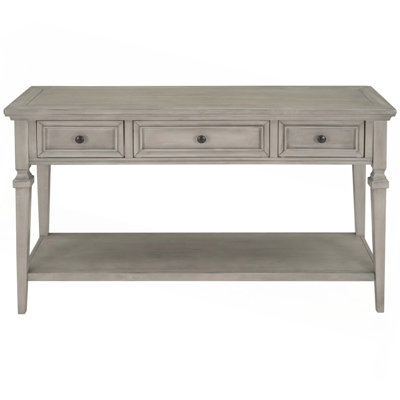 Classic Retro Style Console Table With 3 Top Drawers & Open Style Bottom Shelf