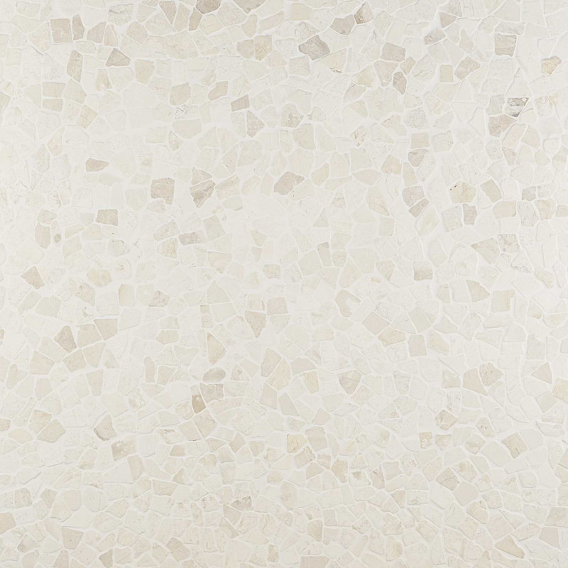 Nature 12x12 Tumbled Pebble Tumbled Mosaic Tile, Lovina White