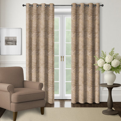 Henley Wheat Grommet Top Drapery Panel Set of 2 - 50x120