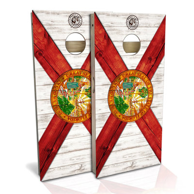 Florida Flag Cornhole Board Set | Includes (2) Boards, (8) Bags & Optional Accessories
