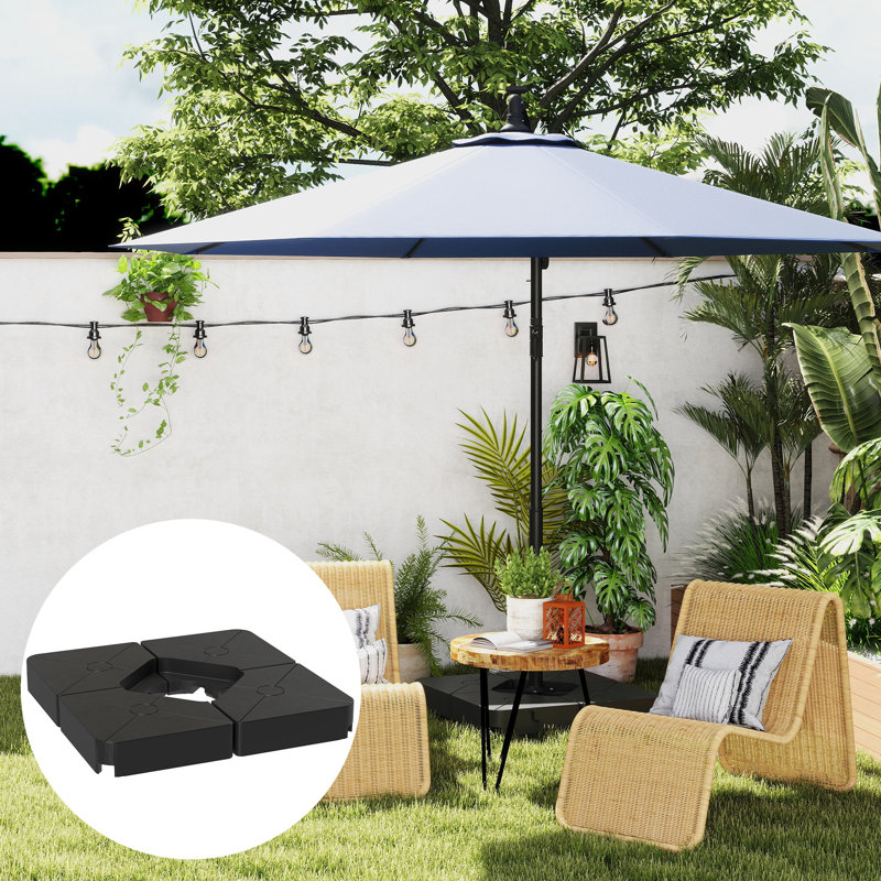 Outsunny Umbrella Weights for Cantilever Parasols Base Set of 4 Black