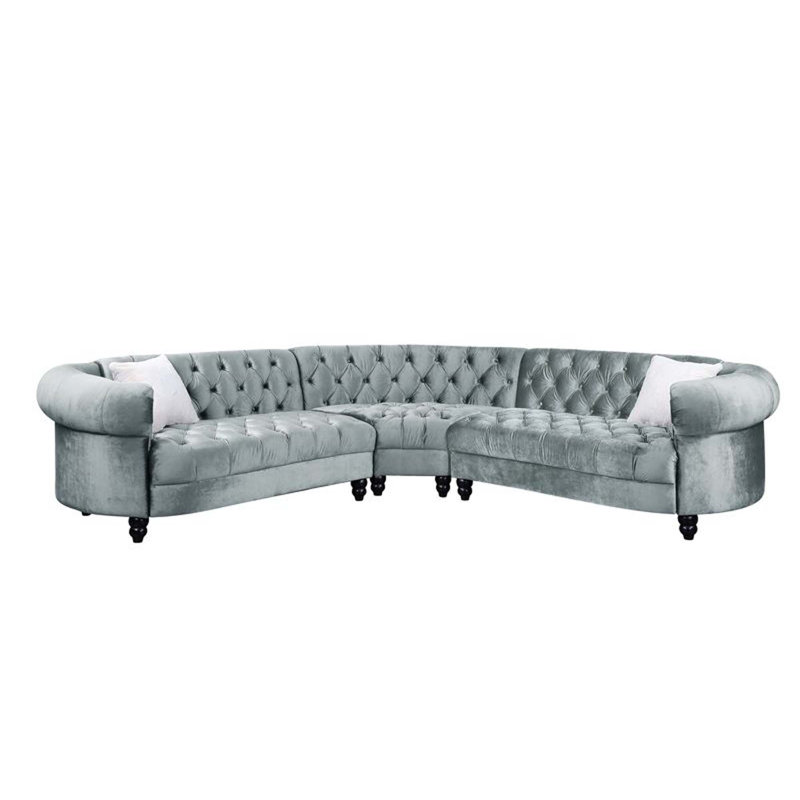 Canapé modulaire Colin en velours bleu clair