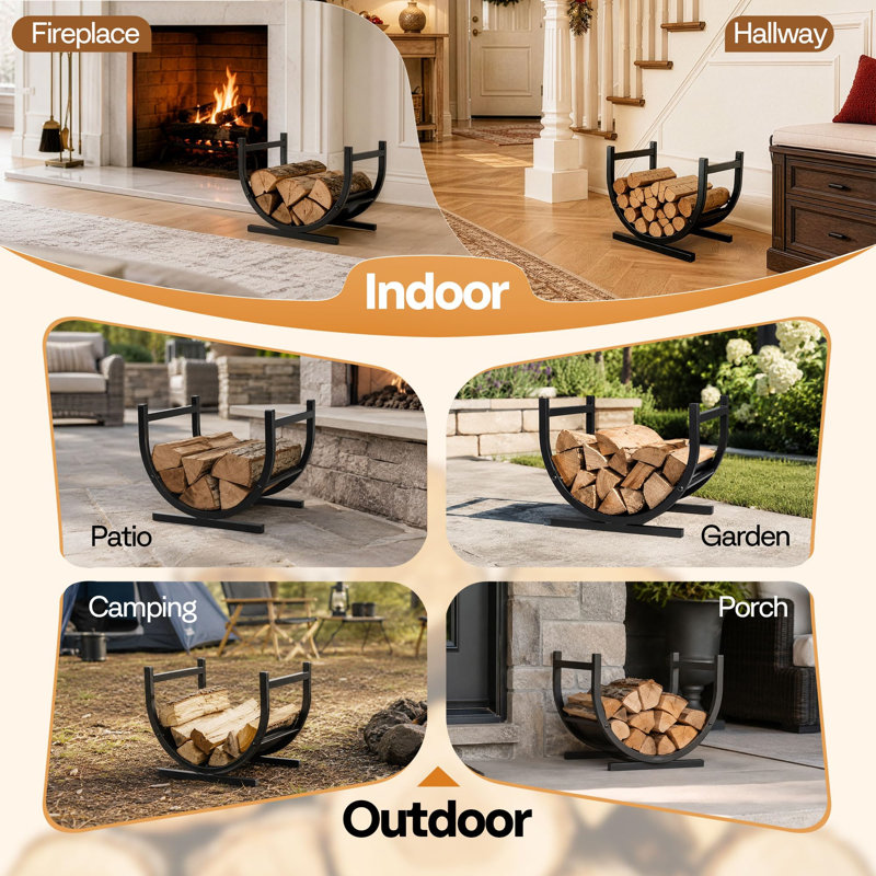 U-Shaped Metal Firewood Rack